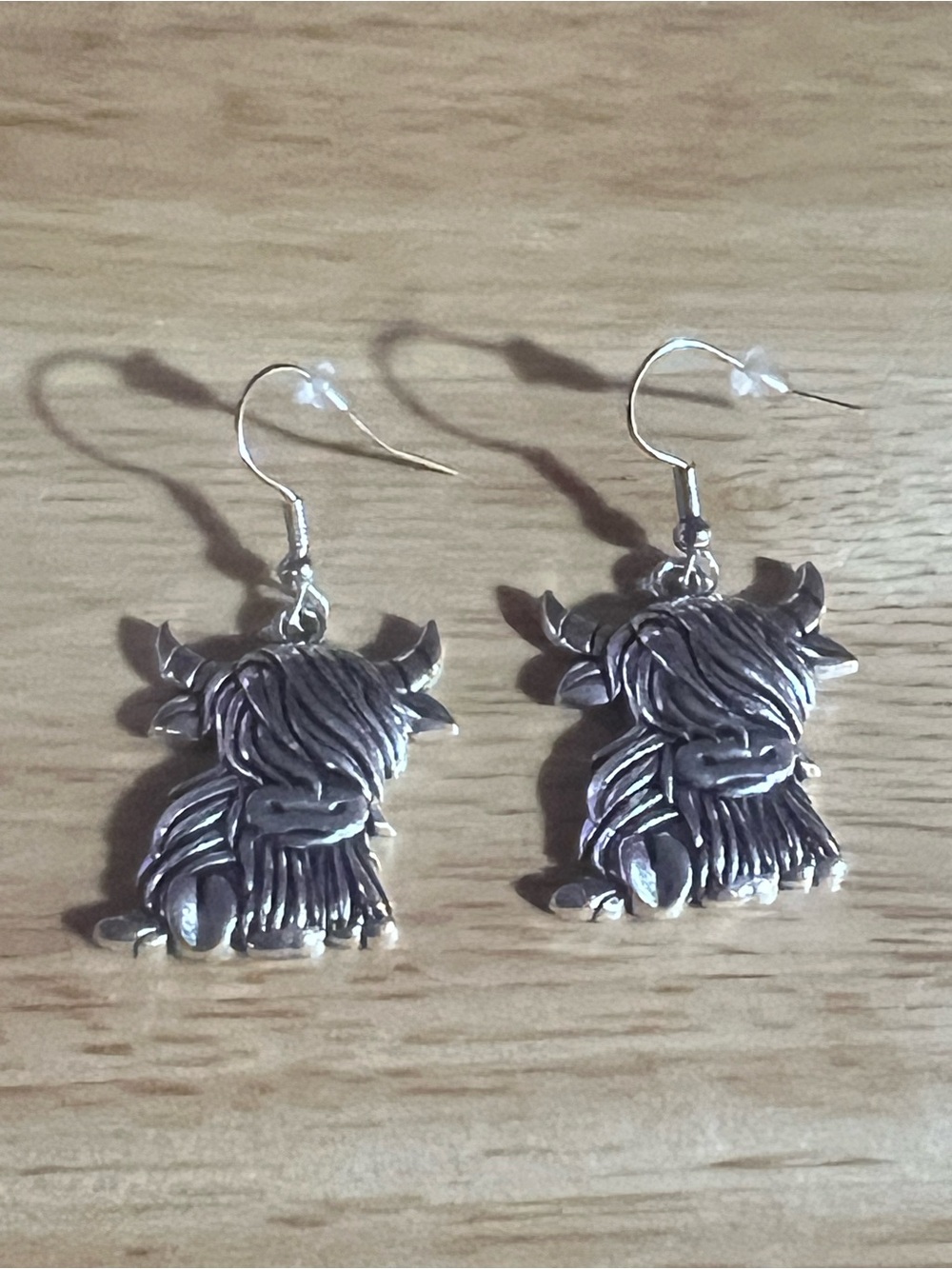 Silver Highland Cow Dangle Earrings - Women Jewelry E168